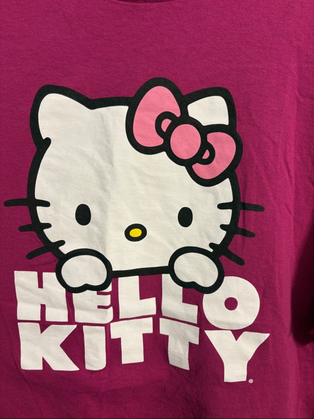 Hello Kitty Magenta Short Sleeve Tee with White Graphic - Picture 4 of 4
